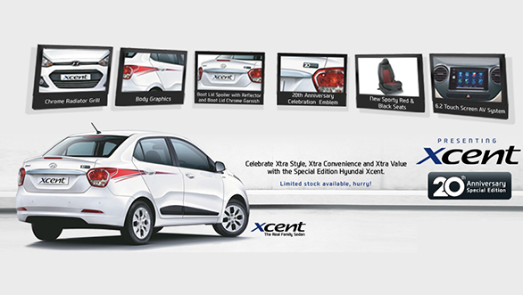 Hyundai Xcent 20th Anniversary Special Edition launched in India at Rs 6.25 lakh Hyundai Xcent 20th Anniversary Special Edition launched in India at Rs 6.25 lakh