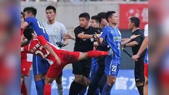 Shaolin shocker: Mass brawl erupts in Chinese FA Cup match between Jiangsu and Wuhan