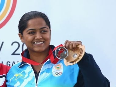 File photograph of Indian shooter Lajja Gauswami. Getty