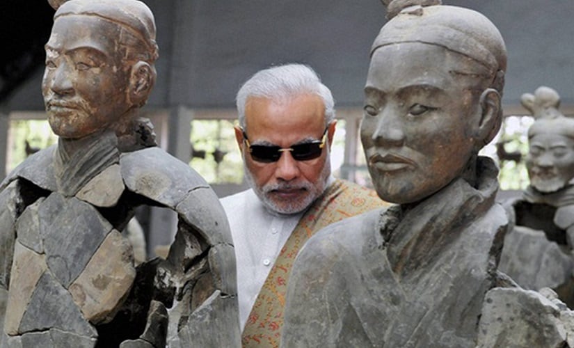 An image from Narendra Modi's visit to Xi'an, the home of the Terracotta Army, in China. PTI