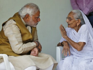File image of PM Modi with his mother Heeraben. Reuters