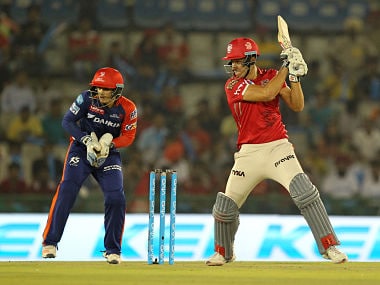 Marcus stoinis of Kings XI Punjab in action against Delhi Daredevils. SportzPics
