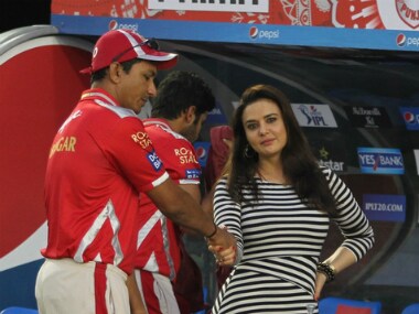 KXIP co-owner Preity Zinta with coach Sanjay Bangar. Sportzpics