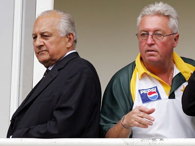 PCB chairman Shaharyar Khan with Mickey Arthur. Reuters