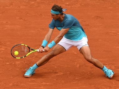 Rafael Nadal in action during the second round match against Facundo Bagnis. Getty Images