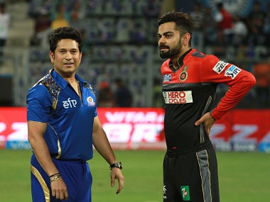Sachin Tendulkar with Virat Kohli. Sportzpics/IPL