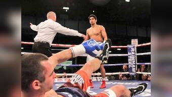 Unstoppable: Vijender Singh punches his way to sixth KO win by battering Poland's Andrzej Soldra