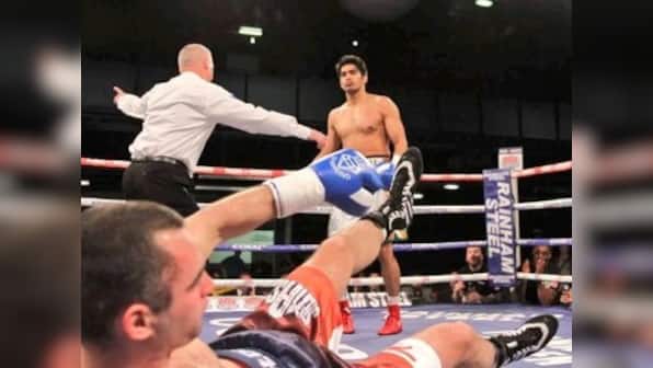 Unstoppable: Vijender Singh punches his way to sixth KO win by battering Poland's Andrzej Soldra