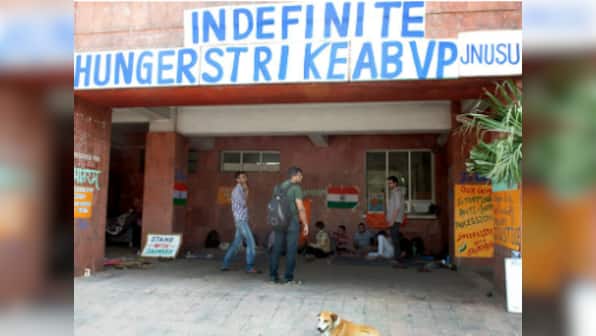 JNU strike day 5 witnesses altercation between ABVP and Left groups on campus