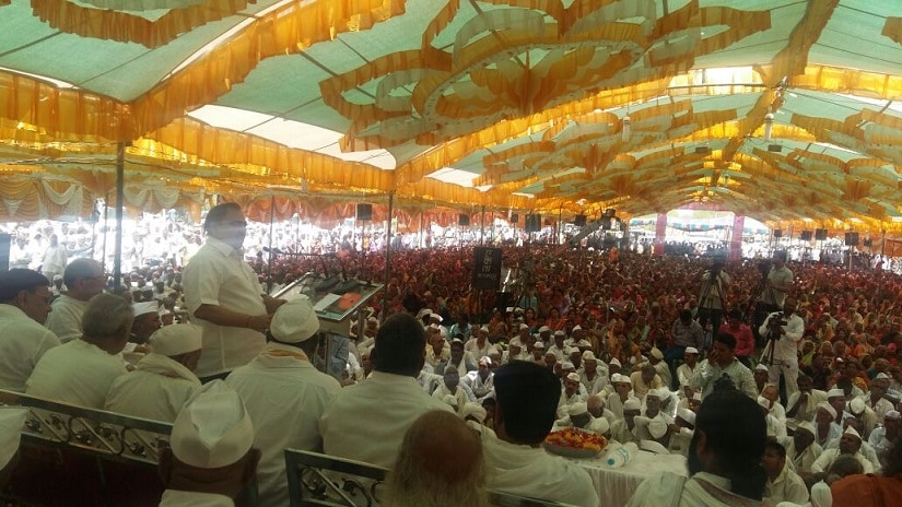 Khadse at the temple function in Muktainagar. Image procured by Sanjay Sawant