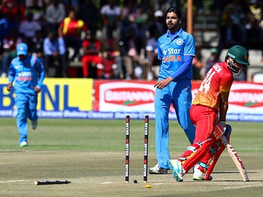 Brinder Sran against Zimbabwe. AFP