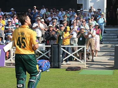 Michael Lumb departs after a record-breaking partnership with Riki Wessels. Facebook/ Nottinghamshire County Cricket Club