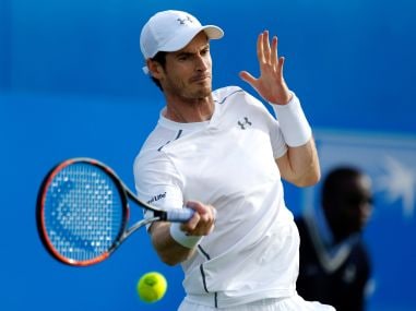 Andy Murray in action at the Queen's Club. AP
