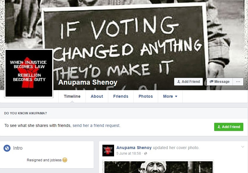 Anupama Shenoy's Facebook Page