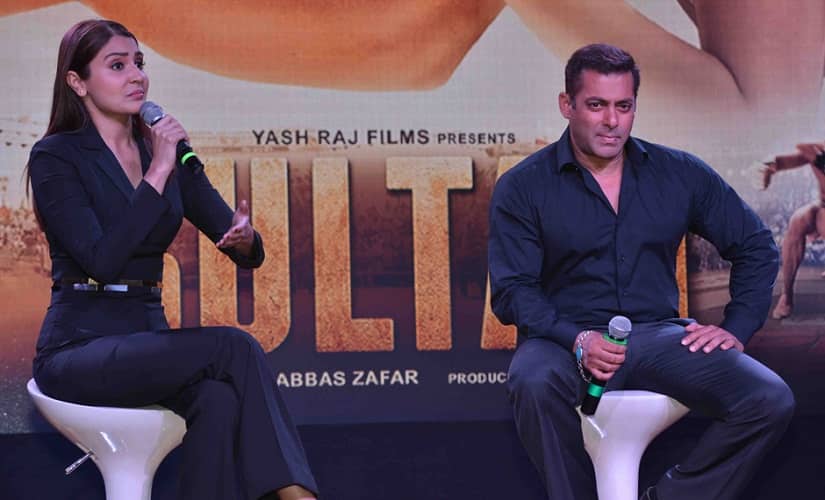Anushka Sharma with Salman Khan at the trailer launch for 'Sultan'. File photo/Image by Sachin Gokhale