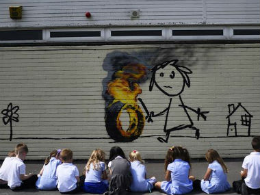 Banksy strikes again, gifts Bristol elementary school a mural Banksy strikes again, gifts Bristol elementary school a mural