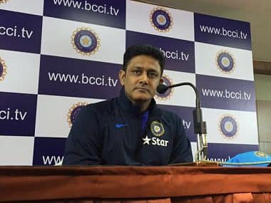 Anil Kumble at the press conference at Banglore today. BCCI twitter.