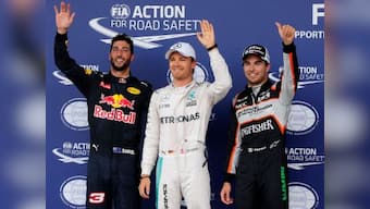 European GP: Nico Rosberg on pole as Lewis Hamilton crashes in Baku