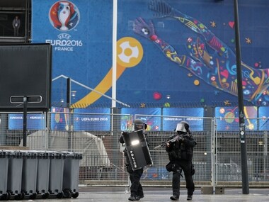 French police takes part in a terror attack mock exercise outside Stade de France in Paris. AFP