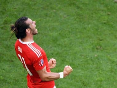 Gareth Bale celebrates  Wales’ 2-1 win over Slovakia in the Euro 2016 group B match. AFP
