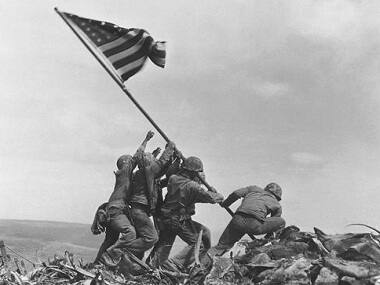 The iconic Iwo Jima photograph. AP.