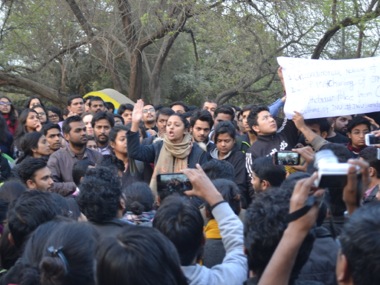 JNU students protest over OBC reservation issue outside UGC office JNU students protest over OBC reservation issue outside UGC office