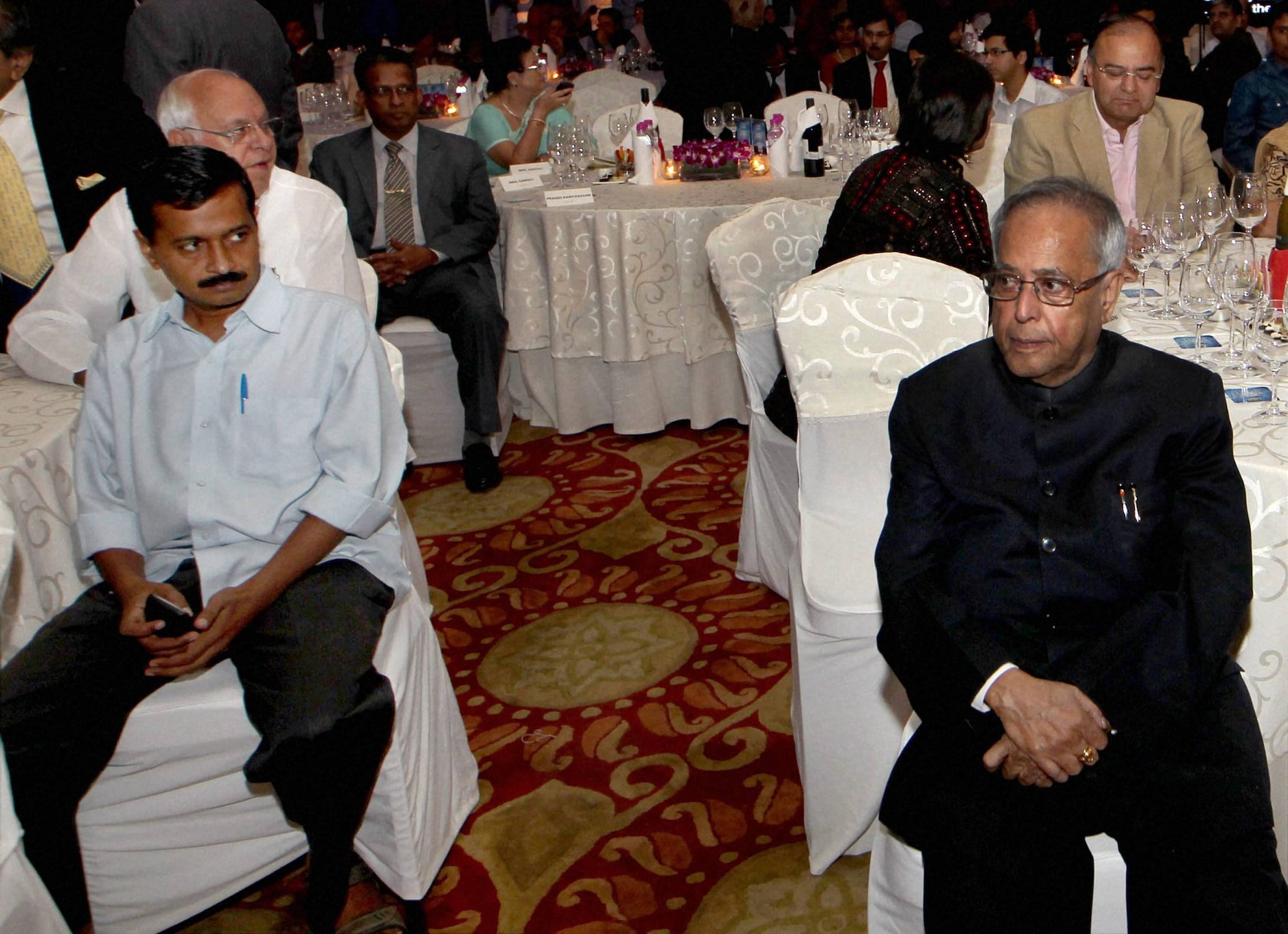 File photo of Delhi Chief Minister Arvind Kejriwal and President Pranab Mukherjee