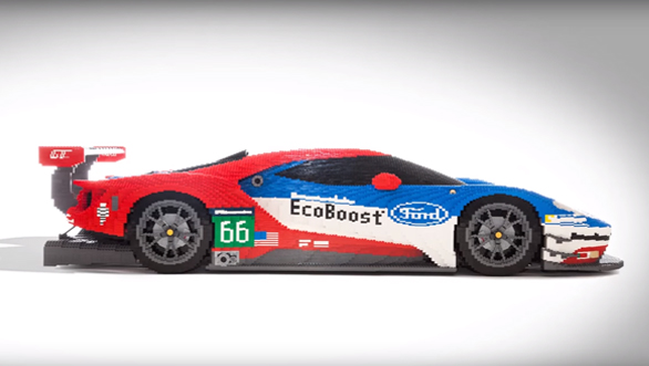 Lego replica of the Ford GT on display at Le Mans 2016 Lego replica of the Ford GT on display at Le Mans 2016