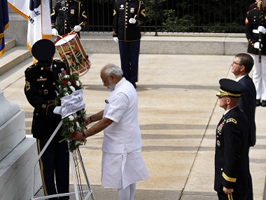 Narendra Modi’s US visit begins with a bang as 19-gun salute welcomes him Narendra Modi’s US visit begins with a bang as 19-gun salute welcomes him