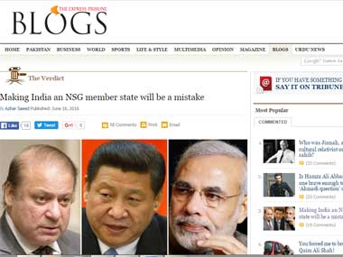 'Making India an NSG member will be a mistake': How Pakistani media is getting desperate 'Making India an NSG member will be a mistake': How Pakistani media is getting desperate