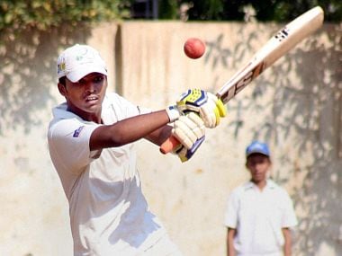 Pranav Dhanavade plays a shot enroute to creating a world record by creating 1009 runs. PTI