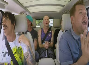 Watch: Red Hot Chili Peppers do carpool karaoke on James Corden's 'The Late Late Show'
