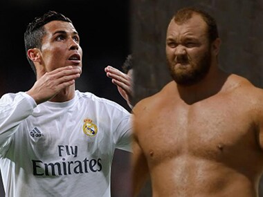 Cristiano Ronaldo and Hafþór 'The Mountain’ Björnsson.