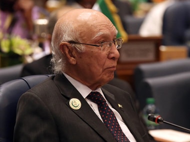 File image of Sartaj Aziz. AFP