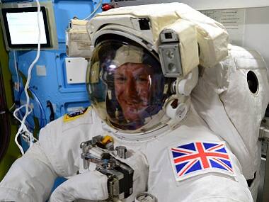 British astronaut Tim Peake poses in his spacesuit aboard the International Space Station. File photo Nasa/Handout via Reuters 