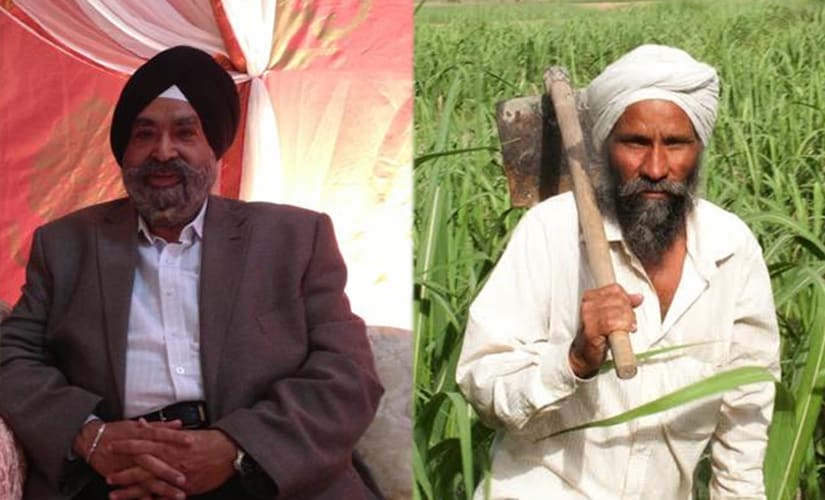 Manmohan Singh Kapur (left) in an image from his Facebook account AND Manmohan Singh from Khajuria Naviram village (right). Naresh Sharma/ Firstpost