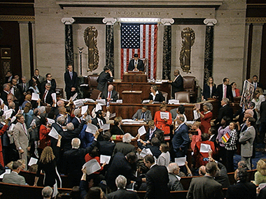 US Democrat sit-in on gun safety legislation brought to an end by Republicans US Democrat sit-in on gun safety legislation brought to an end by Republicans