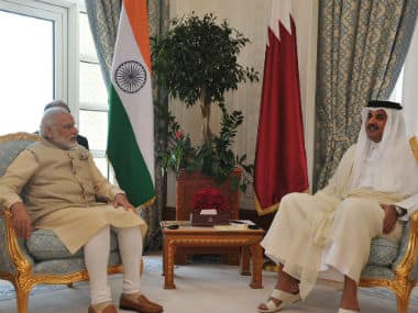 Narendra Modi and Qatar’s emir. Twitter/MEAIndia
