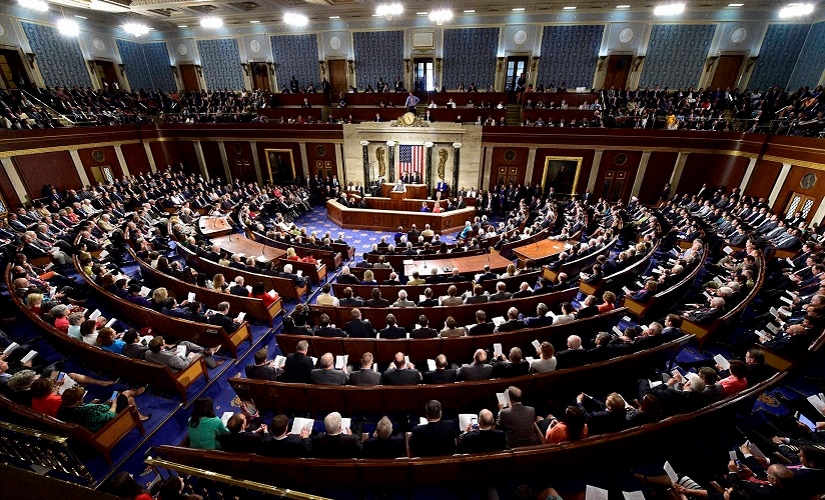 Prime Minister Narendra Modi addressing a joint meeting of Congress on Capitol Hill in Washington on Wednesday. PTI