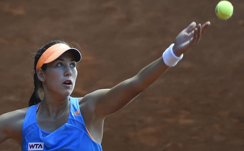 Garbine Muguruza’s service in action. Her serve is one of her biggest weapons. AFP