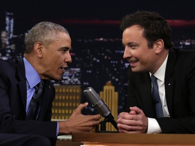 Orange is not the new black: Obama's slow burn as he slow jams with Jimmy Fallon Orange is not the new black: Obama's slow burn as he slow jams with Jimmy Fallon