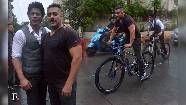 Riders on the storm: Salman Khan, Shah Rukh Khan's early morning cycle ride together