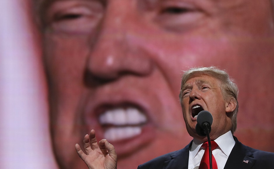 Donald Trump speaks as he accepts the Republican Party's presidential nomination during the final session of the RNC. The race for the nomination began with 16 contenders including Jeb Bush, Ted Cruz, Chris Christie, Marco Rubio and John Kasich, the governor of the state where the convention was held. Reuters Donald Trump speaks as he accepts the Republican Party's presidential nomination during the final session of the RNC. The race for the nomination began with 16 contenders including Jeb Bush, Ted Cruz, Chris Christie, Marco Rubio and John Kasich, the governor of the state where the convention was held. Reuters