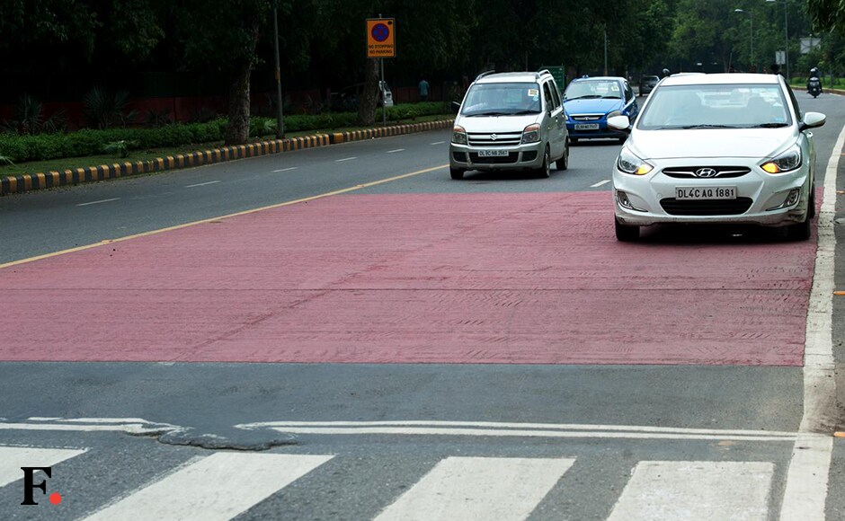 Other attempts such as laying a red carpet on the road have failed to make motorists stop. Naresh Sharma/Firstpost Other attempts such as laying a red carpet on the road have failed to make motorists stop. Naresh Sharma/Firstpost