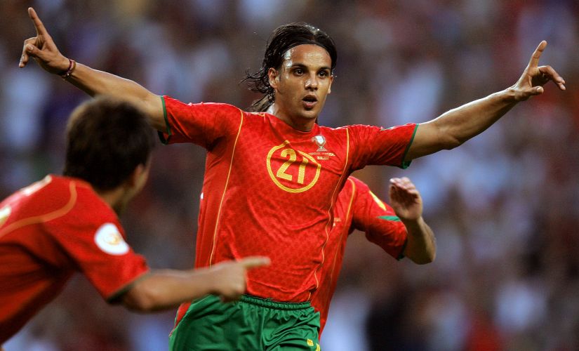 Portugal's forward Nuno Gomes celebrates a goal. AFP
