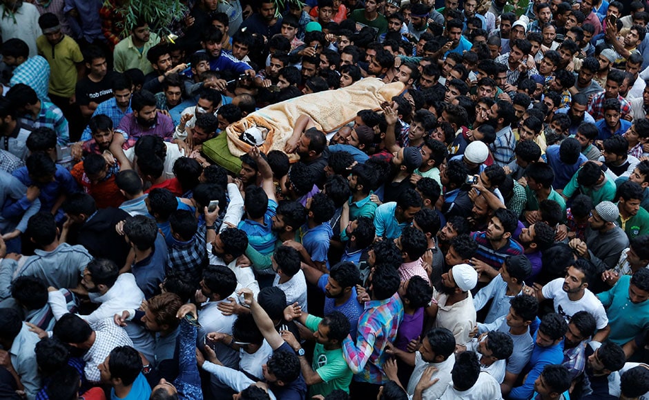 Mobile internet services were suspended throughout the Valley on Saturday to prevent spread of rumours. Authorities also suspended mobile phone services throughout south Kashmir's Pulwama, Anantnag, Shopian and Kulgam districts. Curfew has also been imposed in seven police station areas of Srinagar including Nowhatta, Rainawari, Khanyar, M.R. Gunj, Safa Kadal, Maisuma and Kral Koud. The Amarnath Yatra was suspended on Saturday following law and order situation in areas along its route. Reuters Mobile internet services were suspended throughout the Valley on Saturday to prevent spread of rumours. Authorities also suspended mobile phone services throughout south Kashmir's Pulwama, Anantnag, Shopian and Kulgam districts. Curfew has also been imposed in seven police station areas of Srinagar including Nowhatta, Rainawari, Khanyar, M.R. Gunj, Safa Kadal, Maisuma and Kral Koud. The Amarnath Yatra was suspended on Saturday following law and order situation in areas along its route. Reuters