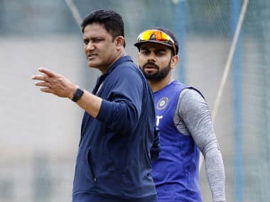 File picture of Anil Kumble (L) and Virat Kohli. AP