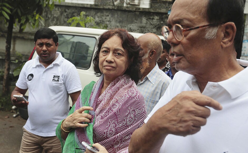Razaul Karim, right, and Hosne Ara Karim, center, whose son and daughter-in-law were rescued from the restaurant attacked by heavily armed militants, wait for them in Dhaka on Saturday. AP Razaul Karim, right, and Hosne Ara Karim, center, whose son and daughter-in-law were rescued from the restaurant attacked by heavily armed militants, wait for them in Dhaka on Saturday. AP