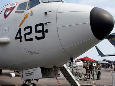 A U.S. Navy Boeing Poseidon P8 sits on display at the Singapore Airshow February 11, 2014. Reuters
