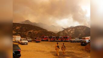 California wildfires burn in mountains north of Los Angeles and near Big Sur